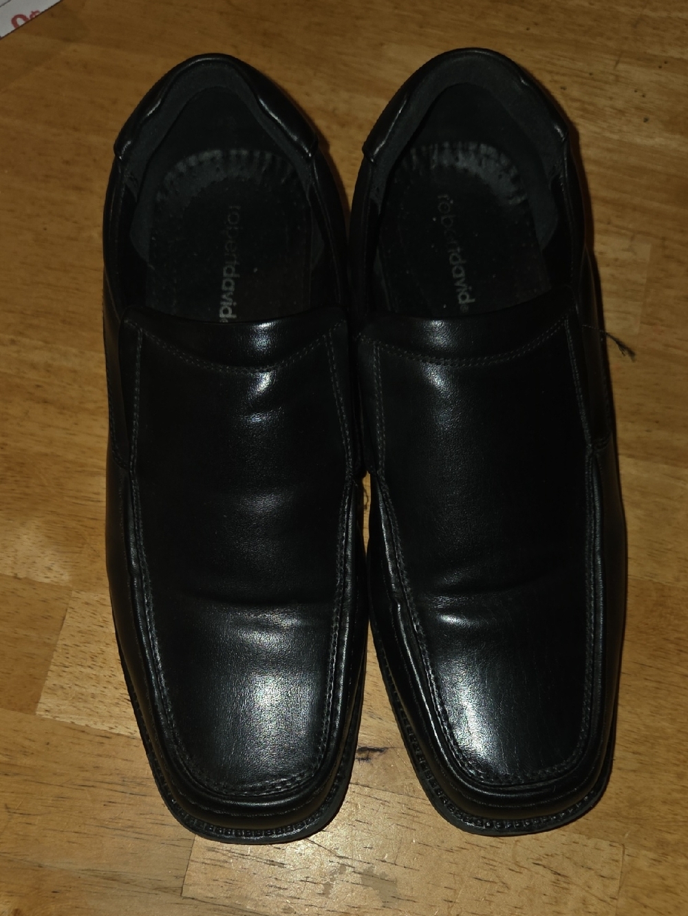 Roberto David Kids Black Moccasin Slip-Ons